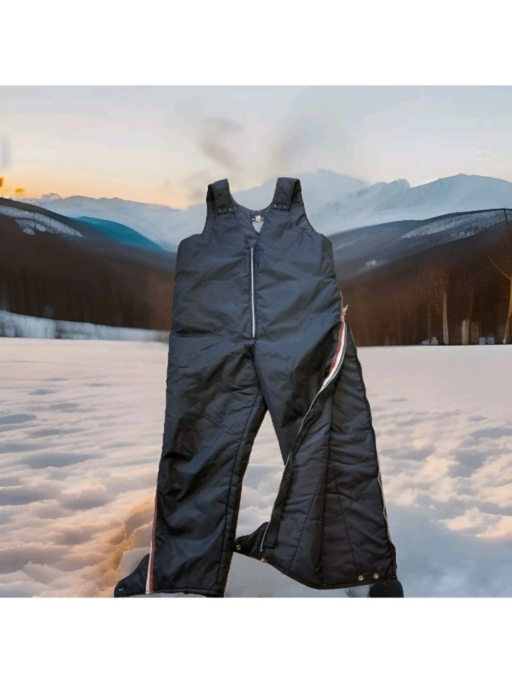 ✅ Men Super 50-52 VTG Stearns Insulated BLACK Bib Snowmobile Ice Fishing Outdoor